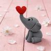 Elephant Heart Sculpture Elephant Wedding Anniversary Valentine's Figurine for 3D Printed Small Day Living Room