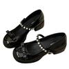 White French Round Head Light Mouth Thick High Heel Single Shoes Women's Summer 2025 New Versatile Skirt Heightening Mary Jane Shoes