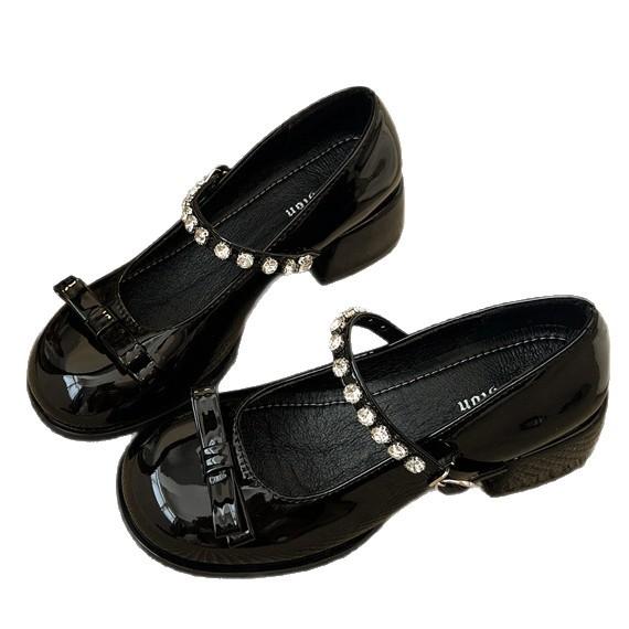 White French Round Head Light Mouth Thick High Heel Single Shoes Women's Summer 2025 New Versatile Skirt Heightening Mary Jane Shoes