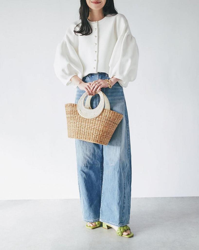 Reversible Women's Fashionable Lantern Sleeve Knit Sweater with Cardigan