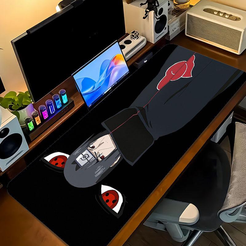 Uchiha Sasuke Mouse Pad, Large Gaming Desk Mat, Non-slip XXL Mousepad for Laptop & Tablet, Mini PC Playmat with Stitched Edges