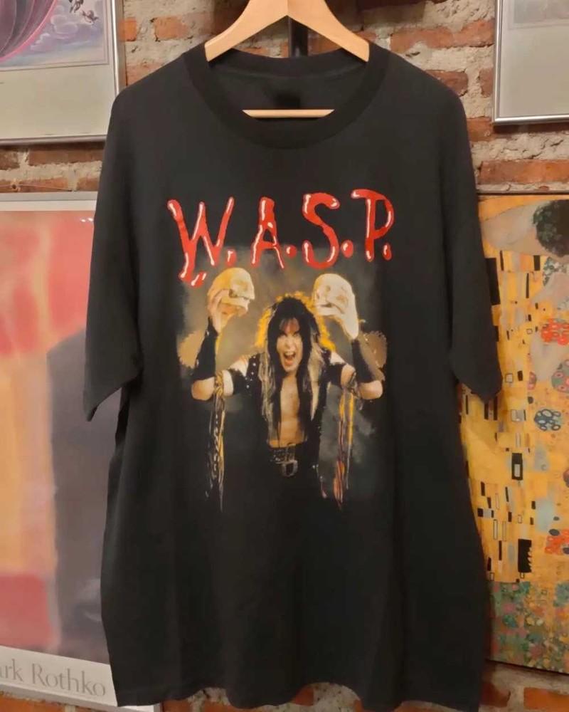 ГОРЯЧИЙ W.A.S.P. Футболка Черная Хлопок Все размеры S-5XL Унисекс AD313 Унисекс Футболка L
