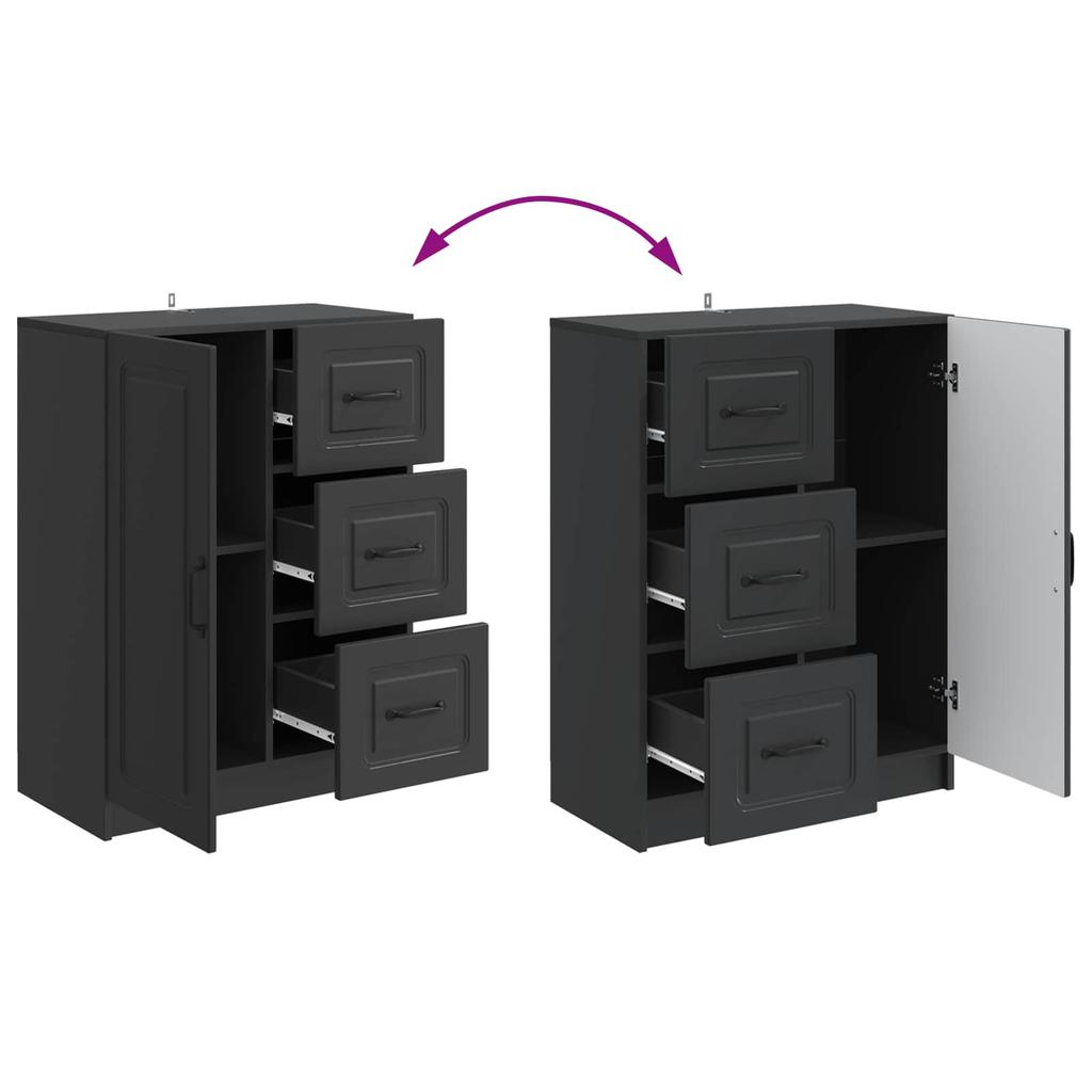 Black Sideboard 66 x 34.5 x 87 cm Particleboard