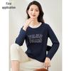 Chushen Women's Letter Print Long Sleeve T-Shirt