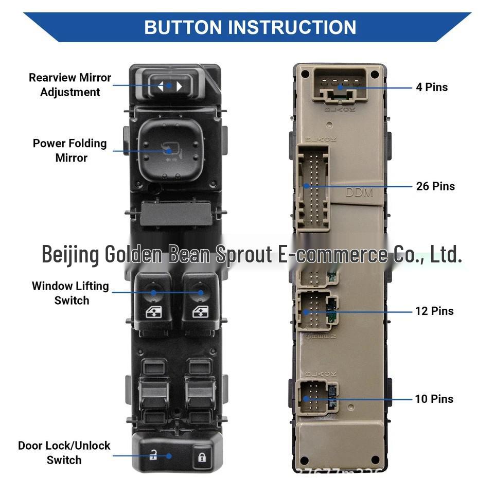 Electric Window Switch for Chevrolet (No Panel) 15883318/15883322
