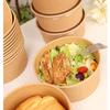 Cheng Yuan Thickened Waterproof and Oil-Proof Round Kraft Paper Food Container with Lid for Takeout and Salad Packaging
