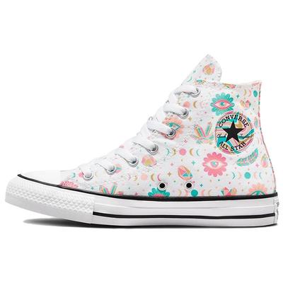 Tênis de Lona de Cano Alto Confortáveis e Leves Chuck Taylor All Star Unissex Branco Multicolorido A00925C