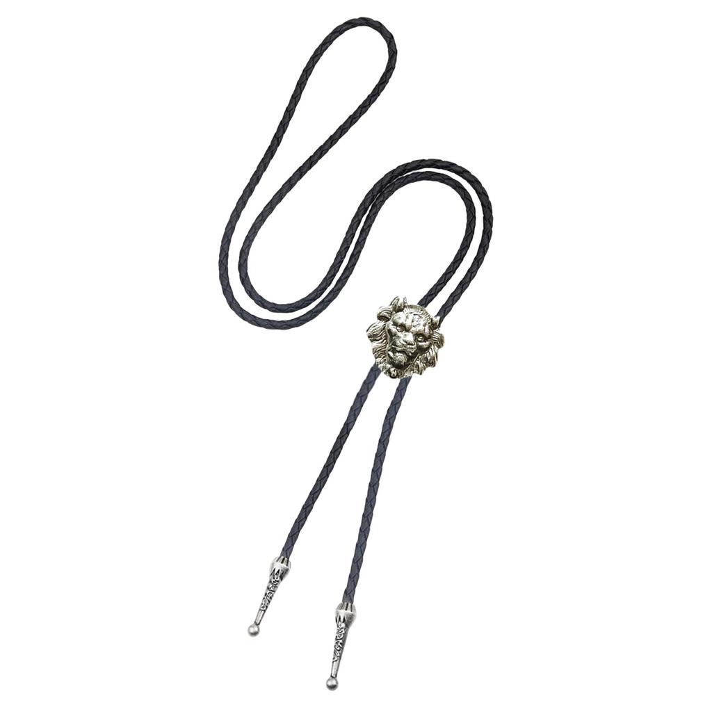 Western Cowboy Leather Cord Bolo Tie Vintage Cowboy Accessory Metal Scorpion Animal Pendant Necktie Necklace for Men
