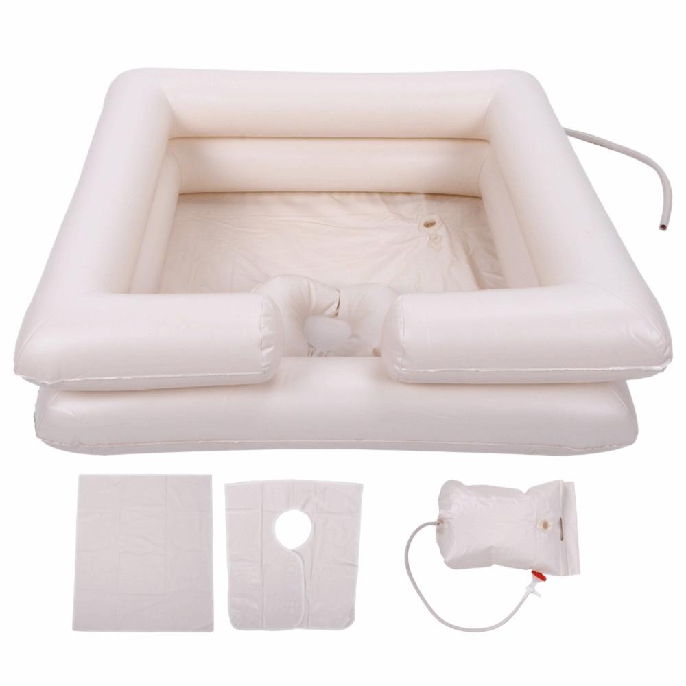 White Inflatable Shampoo Basin Inflatable Design Inflatable Hair Basin  Bedside Use