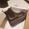 Smoke Boots Thick-soled Chelsea Boots Women's 2025 New Autumn and Winter Martin Boots British Style Short Boots Height-increasing Thin Boots
