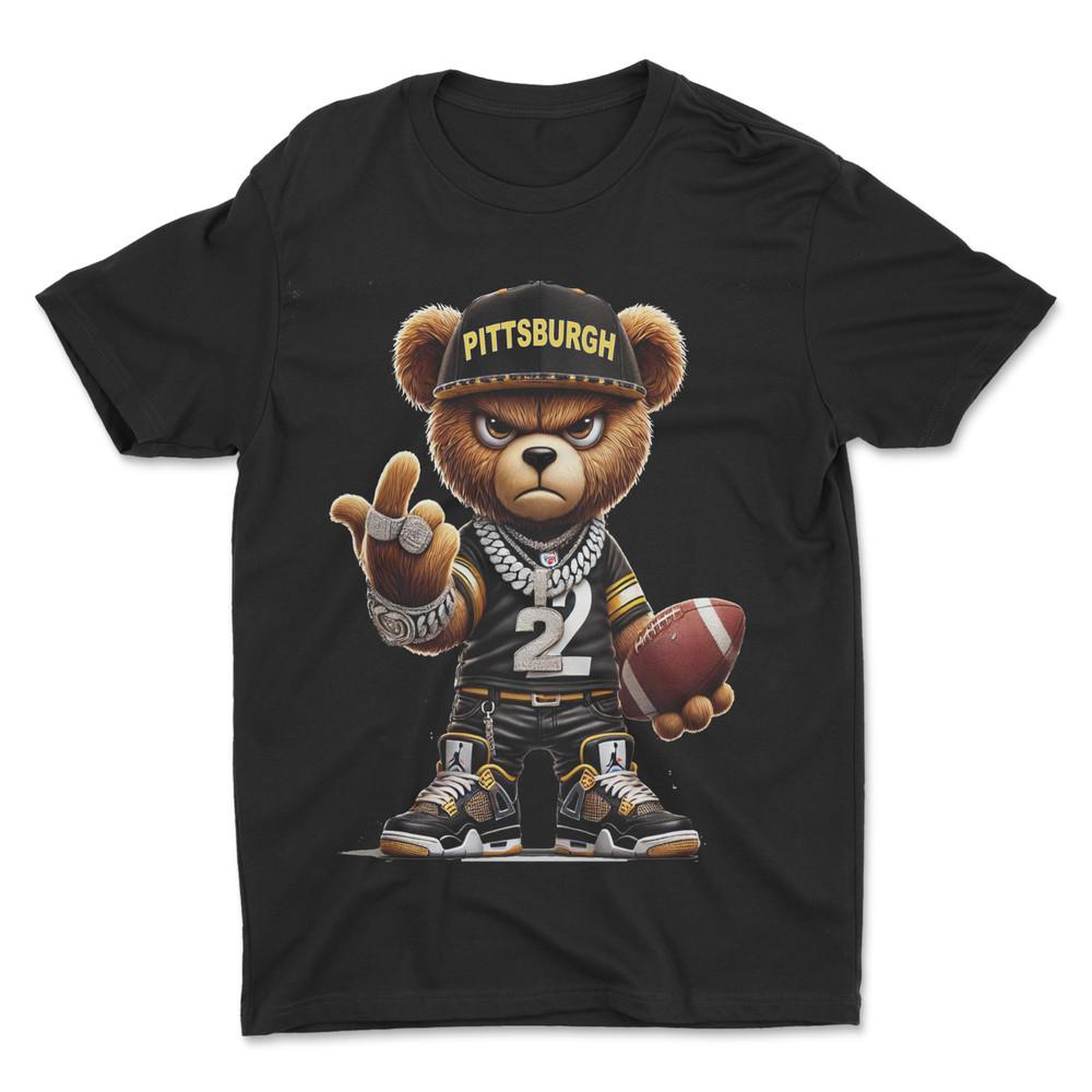 Pittsburgh T-Shirt , Hip Hop Bear T-Shirt Unisex T-Shirt XXXL