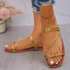 Summer Elegant Round Toe Sexy Flat Casual Sandals, Able and Best Selling Comfortable Women's Shoes
