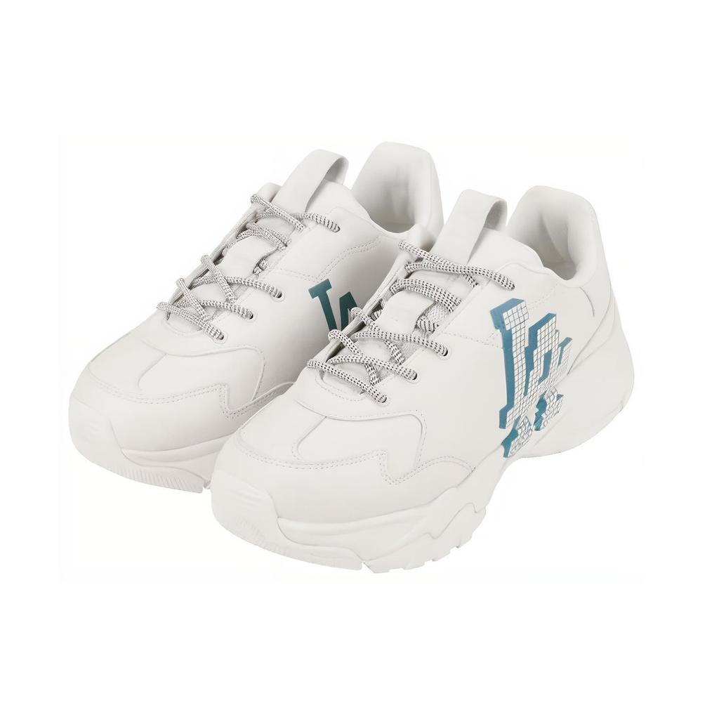 New MLB Big Ball Chunky La Anti Slip And Wear Resistant Lightweight Low Top Chunky Sneakers Unisex White Blue 32SHCD111-07I