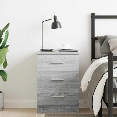 Nightstand Gray Sonoma 38x35x56 Cm Particleboard