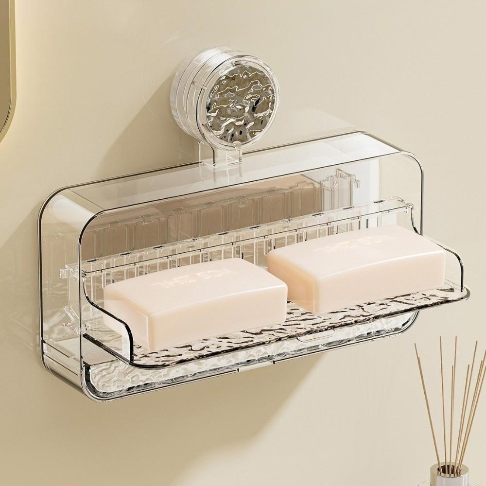 Wall Mounted Soap Dish Waterproof Toilet Drain Soap Box Light Luxury Soap Box  Bathroom Accessories