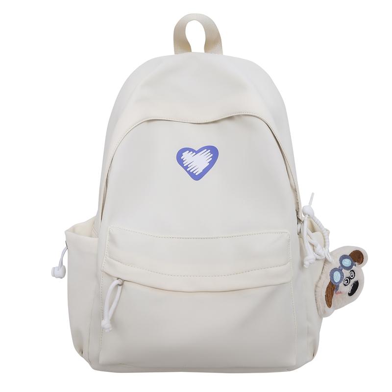 Women Solid Color Backpack Junior High School Student Schoolbag