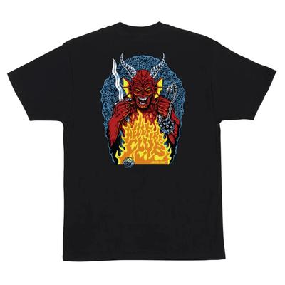 SANTA CRUZ Stranger Things Hellfire Pit Mens T-Shirt Black