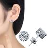 Orecchini a bottone con zirconi cubici placcati in argento da donna alla moda