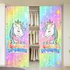 2 Pieces, Cute Cartoon Unicorn Curtains - Suitable for Living Room, Bedroom, Kitchen and Home Decoration - Add Decorative Fun.