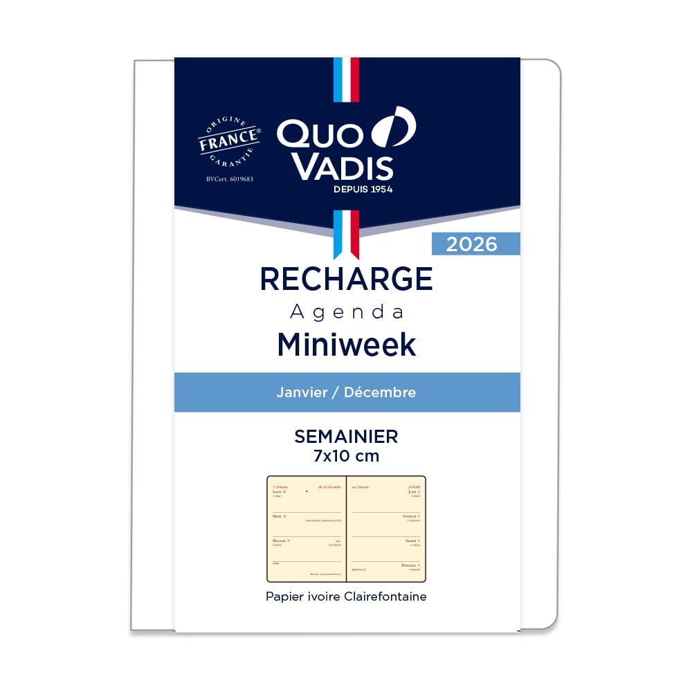 QUOVADIS 2026 Diary Mini Week Refill French Edition qv044rech-pe