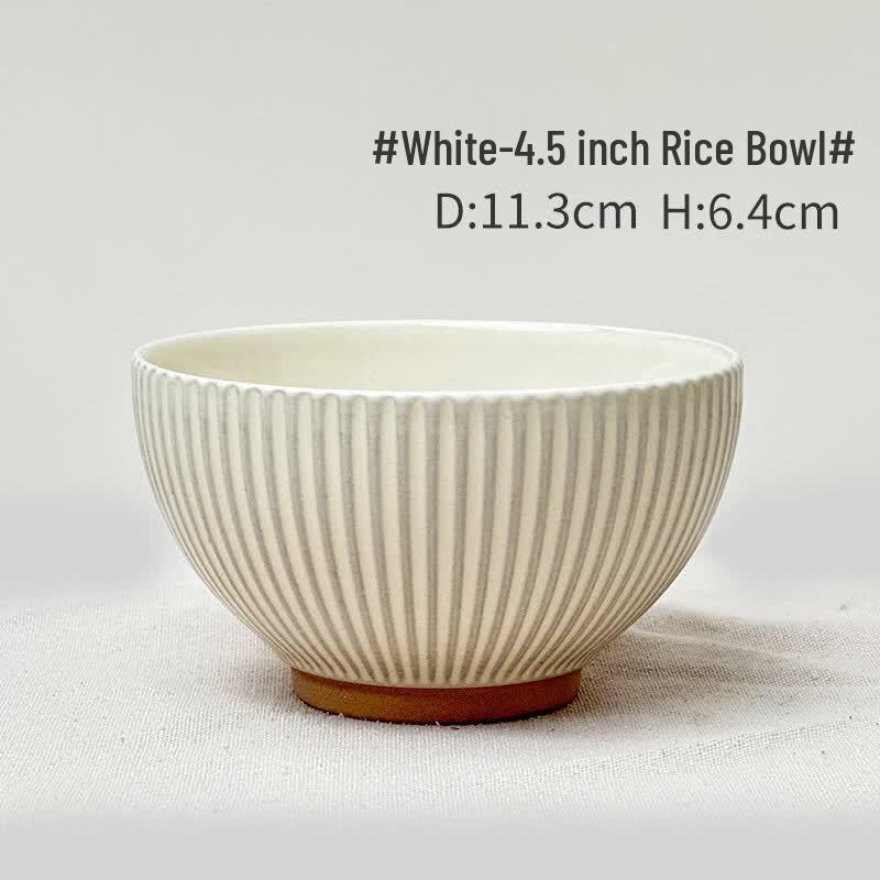 

ZISIZ Striped Underglaze Ceramic Rice & Noodle Bowl Set
