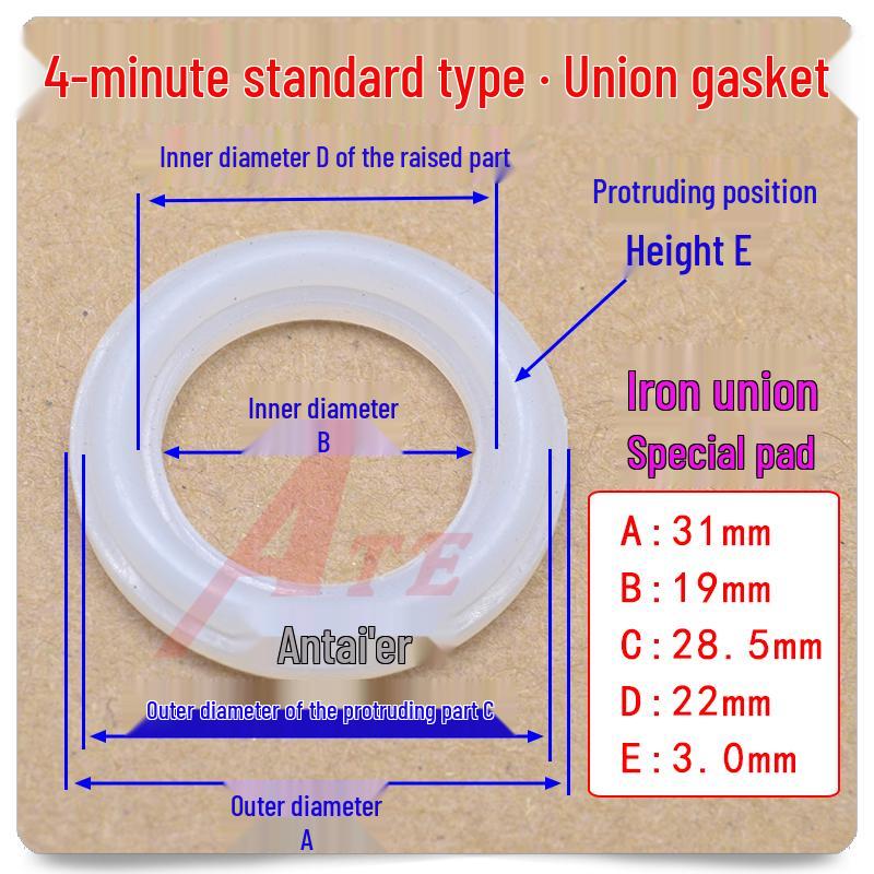 PPR Union Radiator Sealing Gasket & Ball Valve Washer Set - 4, 6, 1 Inch Sizes <<4-point PPR Live Joint Gasket (5-pack)>>