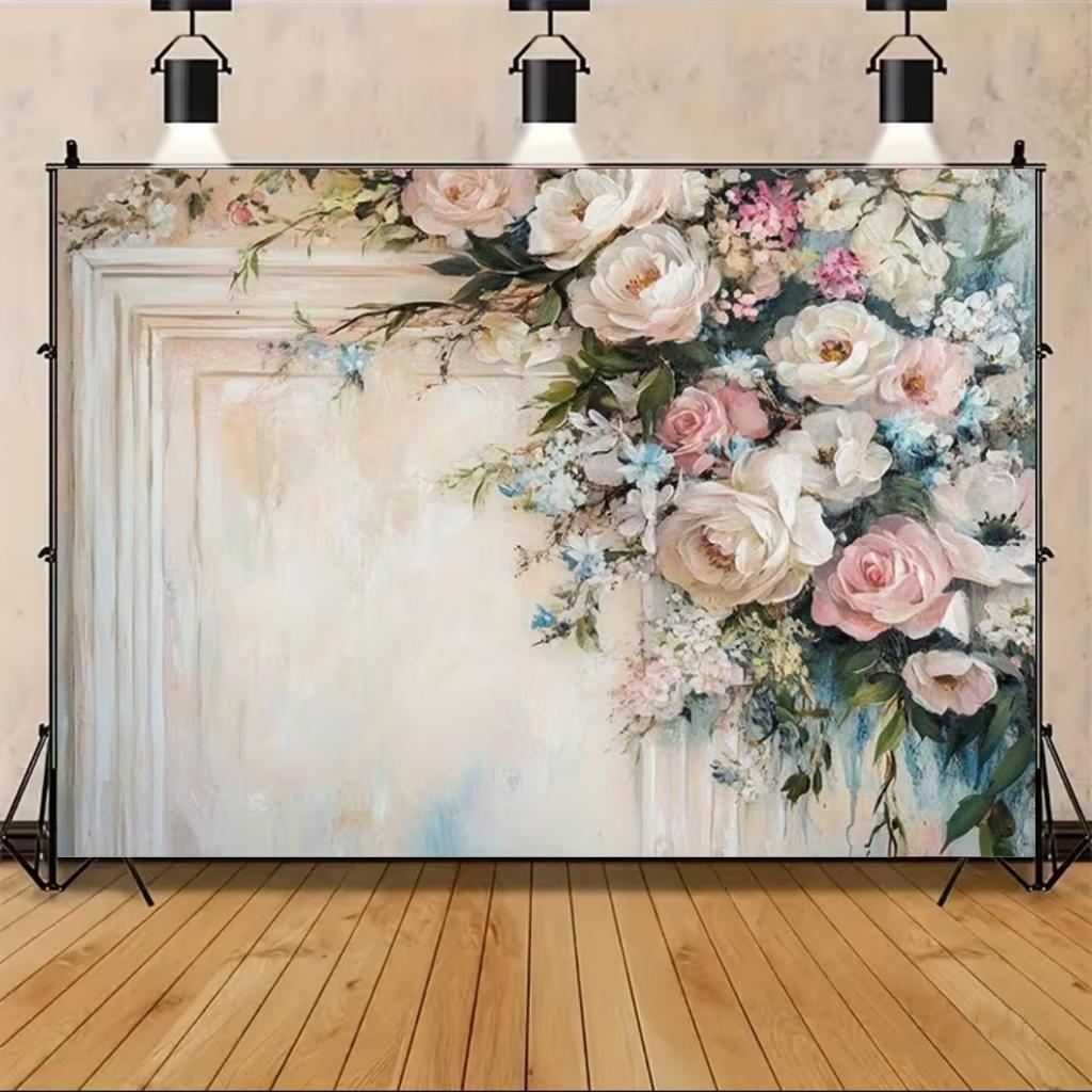 Floral Wall Theme Background Birthday Wedding Engagement Ceremony Party Decoration Abstract Flower Portrait Photography Studio
