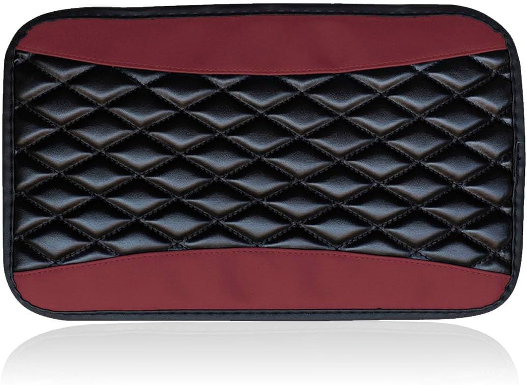 

1pc 18.5x32cm Car Center Console Cushion Pad, PU Leather Auto Armrest Box Cover Protector, Universal Armrest Seat Box Cover вино красного