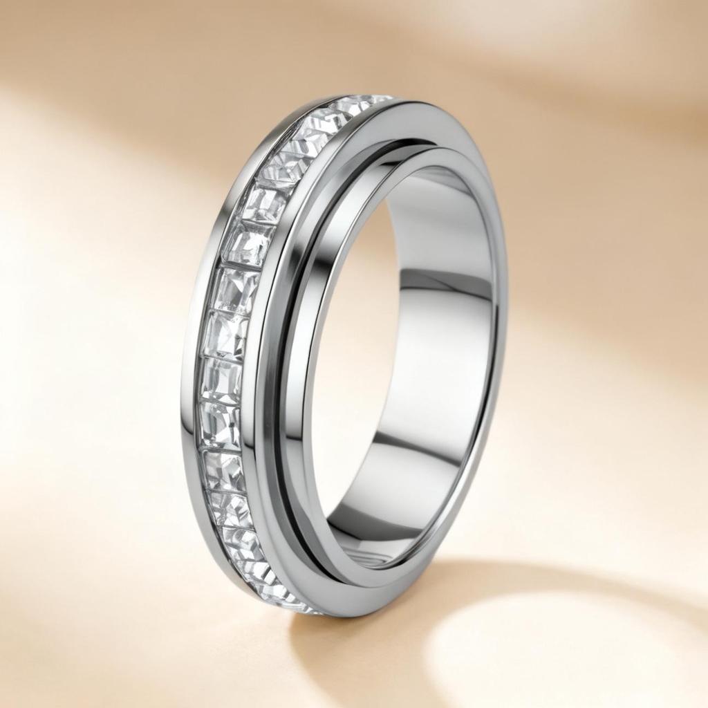 Luxe Dames RVS Ring: Elektrogeplateerd titanium, vervaagt niet, veelzijdig ontwerp