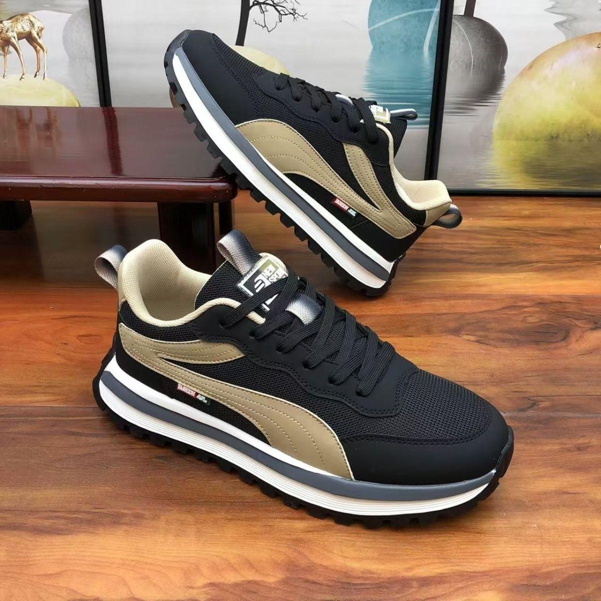 

Shoes men s shoes new foreign trade fashion trend thick-soled heightening sports shoes light, comfortable and non-slip casual Forrest Gump shoes 44 чёрный