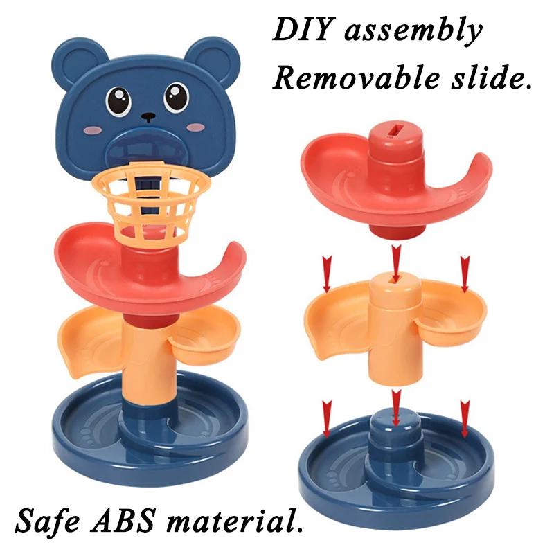 Baby Gift Stacking Toy ForChildren Baby Toys Rolling Ball Pile Tower Early Educational Toy For Babies Rotating Track Educational