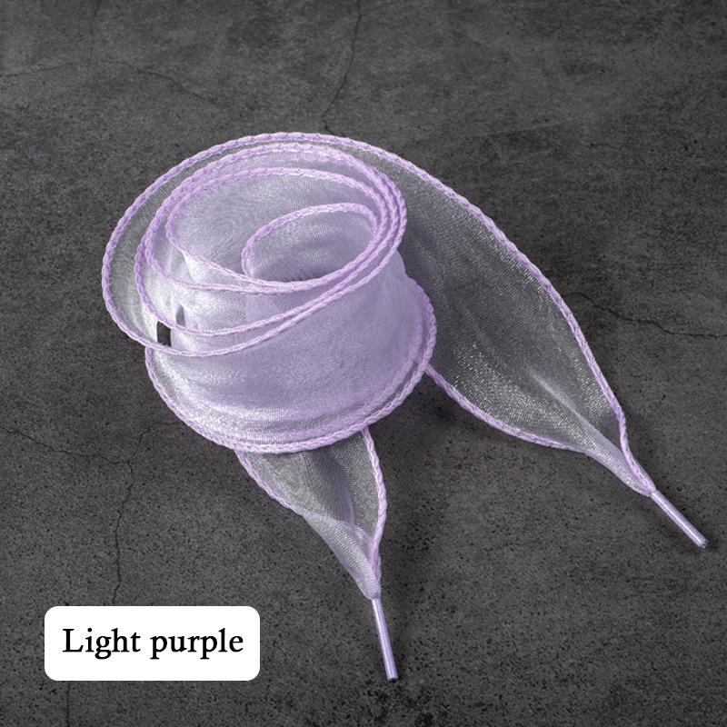 Fishtail Organza Ribbon Shoelaces, Transparent Sheer Bow Shoelaces, Elegant Replacement Laces for Sneakers, Casual Shoes