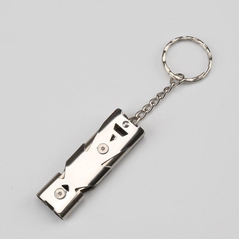 Survival Whistle, Dual-tube Sonic Whistle, Outdoor Distress Whistle, Stainless Steel High-decibel Whistle
