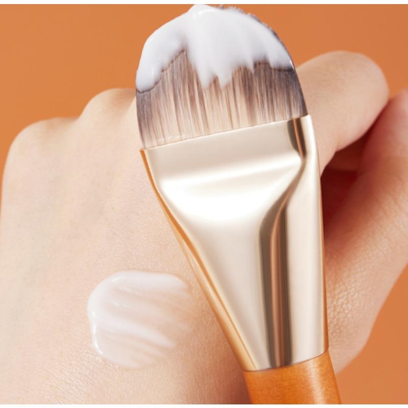 Widened Thin Makeup Foundation Ultra Brushtongue Shaped Makeup Brush Wooden Handle Makeup Brush Beauty Tool