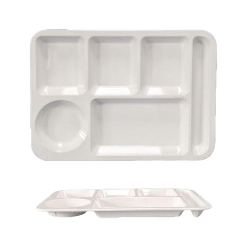 DISHJOY White Melamine Multi-Compartment Serving Trays