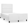 Bed Frame with Headboard White 120 X 200 Cm Faux Leather