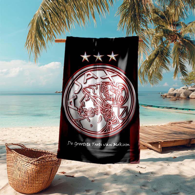 proof beach towel with AFC Ajax pattern - soft,absorbent,quick-drying,machine washable - perfect for swimming,camping,bathing