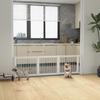 Dog Gate, Non-Slip, Freestanding, Extendable, Wood Frame, 71-190x38.5x56cm, White