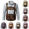 Herren Oktoberfest 3D-Druck Locker geschnitten Langarmhemd Button-Down-Kragen Vintage Freizeithemd Geeignet für Frühling Herbst Outdoor Festival Party