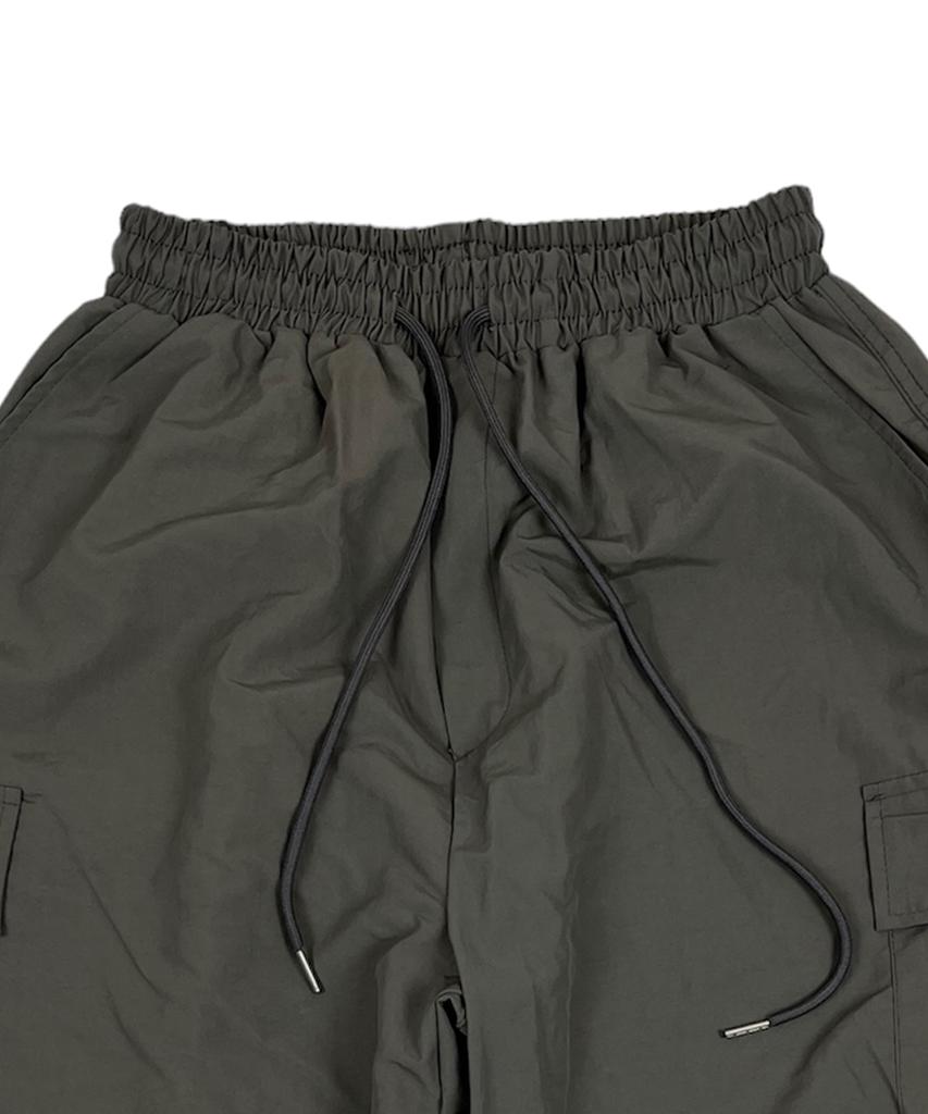 SK8ER ROCK Nylon Cargo Wide Long Half Pants Dimgray