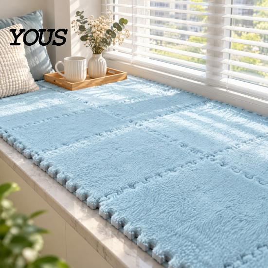 Home Decor Floor Pads Plush Puzzle Mat, Interlocking Carpet Tile, Anti Slip EVA Foam Jigsaw Play Mats Rug Squares for Bedroom Playroom Nursery Decor,