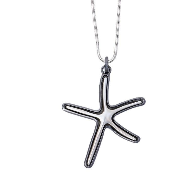 Fashion Sweater Chain Necklace Wind Starfish Ladies Alloy Snake Bone Chain Long Necklace
