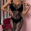 Sex underwear sexy one-piece black stockings women's suspenders hollow perspective temptation one-piece netwear net socks