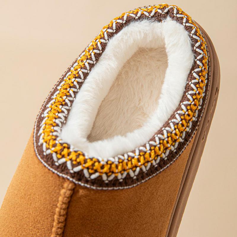 Fashion Platform Fluffy Slippers Women House Flats Fashion Plush Winter Designer Shoes Ladies Home Elegant Brown Fur Slippers Suede