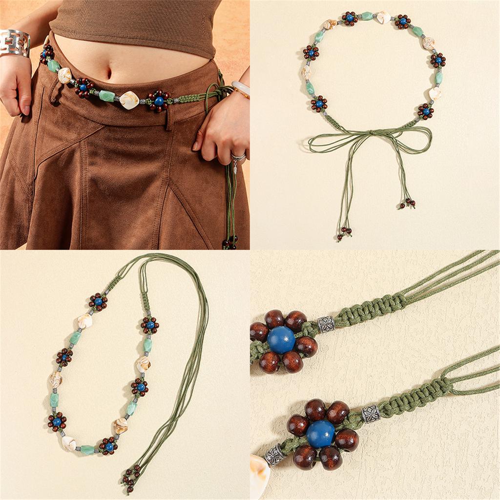 Ethnic Woven Belt Party Dress Waist Belt Unisex Stylish Artistic Belt Fashion for Men and Women