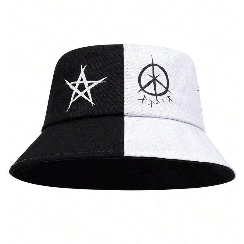 

Мужская модная шляпа рыбака с принтом граффити для глаз, женская шляпа для рыбалки, пляжа, солнцезащитные шляпы, унисекс, кепка для путешествий на открытом воздухе, кепка в стиле хип-хоп с плоским верхом белый/чёрный