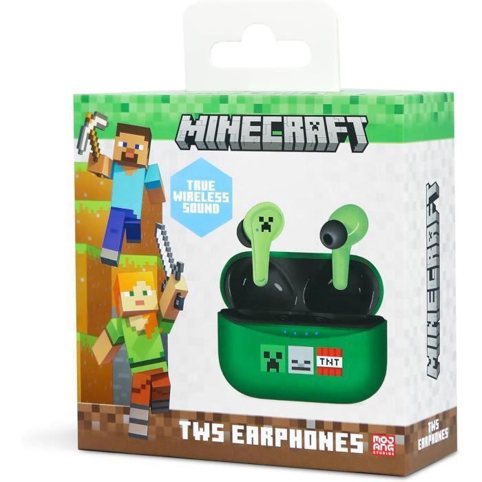 Bezdrátová sluchátka - otl technologies - minecraft - bluetooth v5.3 - do uší - zelená/bílá