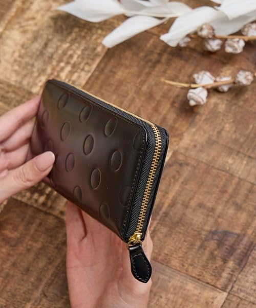 ZUCCHERO Official Long Made in Round Slim Polka Dot Moss 55455 Women's Wallet, Japan, Design, Green,