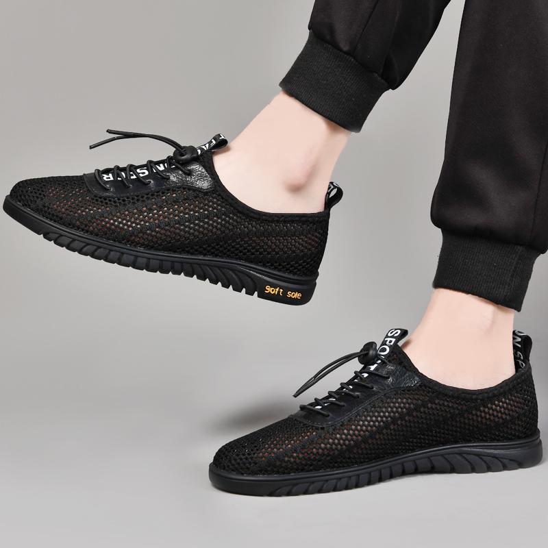 Brand Men Casual Summer Shoes 2024 Lightweight Casual Leather Shoes Men Comfortable for Men Driving Shoes Hollow Out Male Shoes