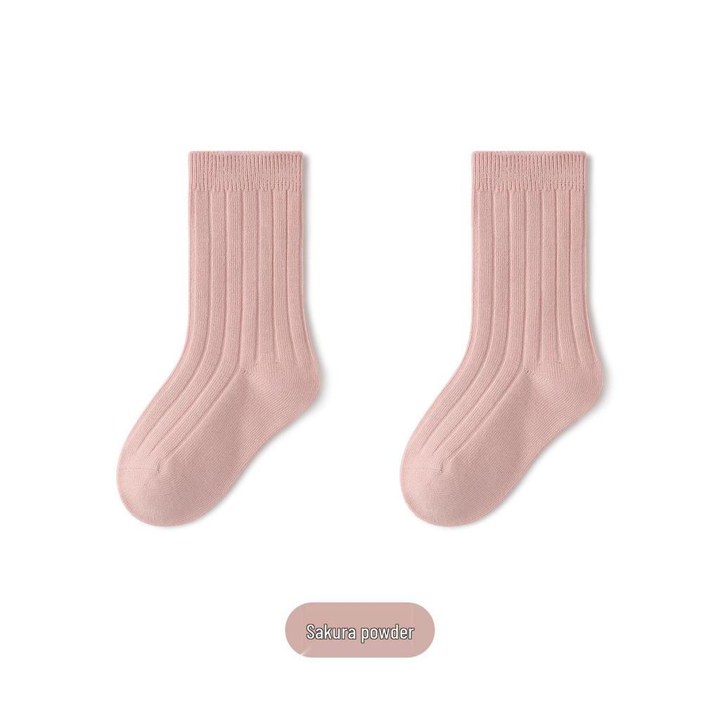 New Spring & Autumn Cotton Socks for Kids - Solid Color Short Socks for Boys & Girls